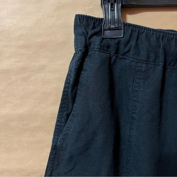 Madewell | Linen Blend Easy Pull-On Shorts High Waisted Shorts Black Size S - Picture 3 of 7